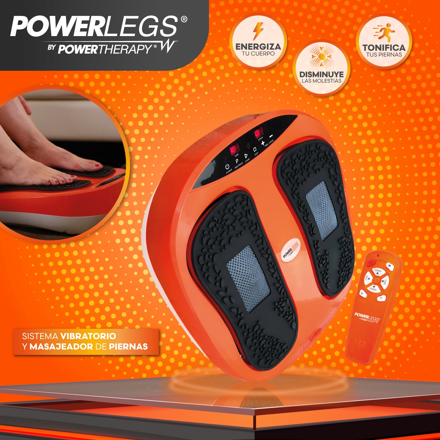 Masajeador Power Legs + Eliptic Trainer (Mini elíptica)