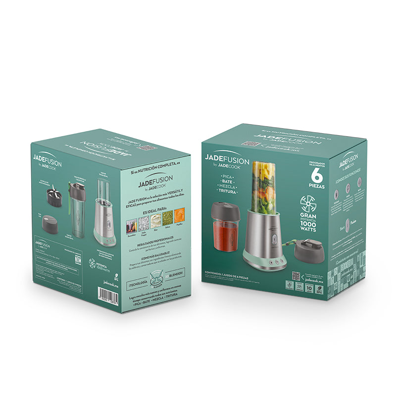Jade Fusion 1000 watts 6 piezas | Licuadora Procesador de alimentos