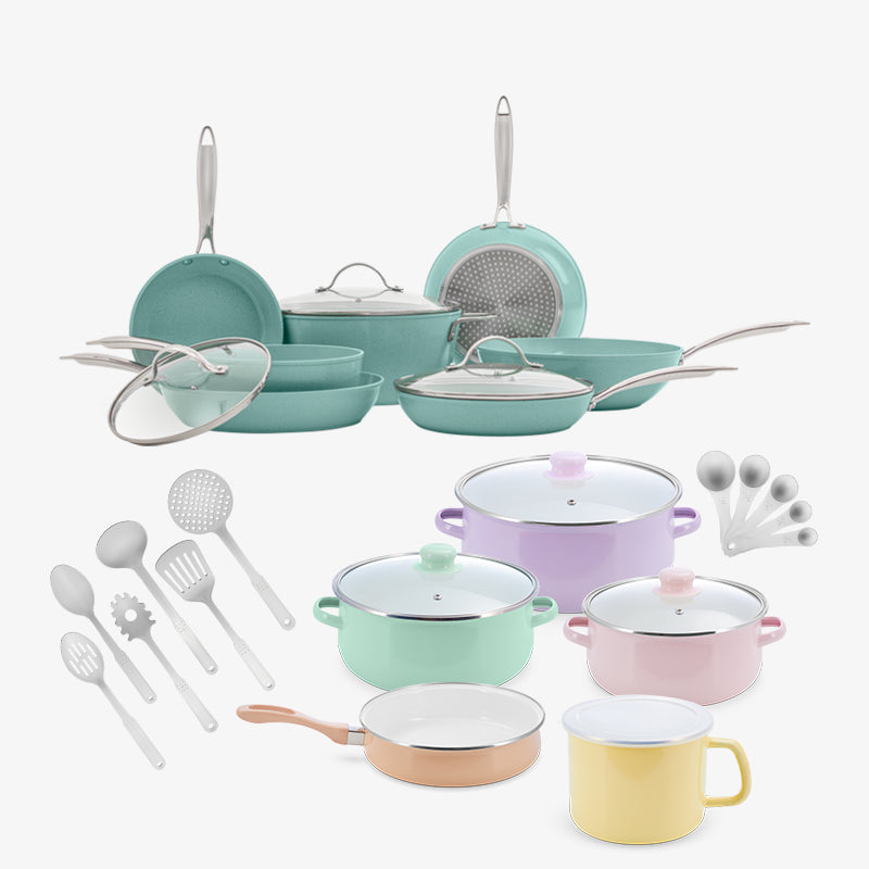 Batería de Cocina Jade Chef + Sofía Colors 30 Piezas