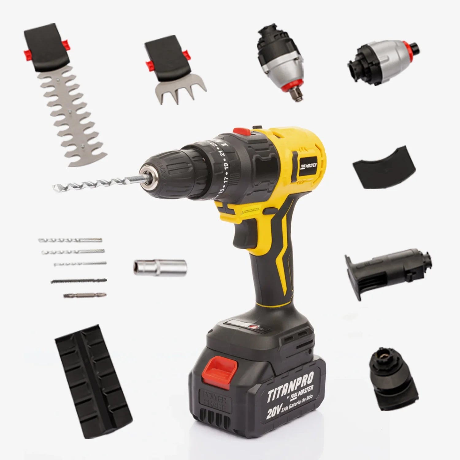 Taladro multifunción 6 cabezales Titan Pro Tool Master