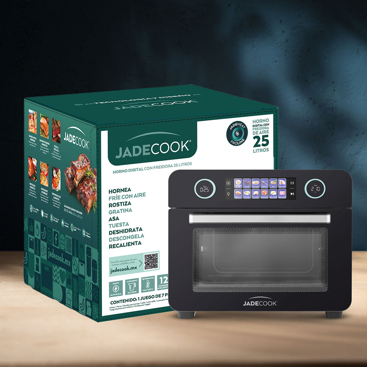 Horno Digital con Freidora de Aire 25 L Jade Electro + Procesador de alimentos Jade Fusion