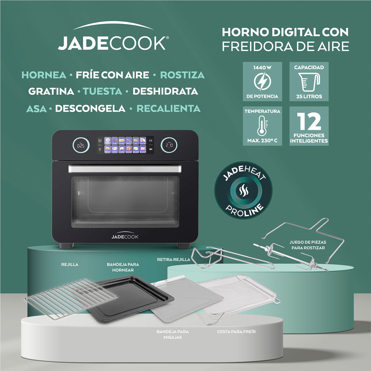 Horno Digital con Freidora de Aire 25 L Jade Electro + Batería Jade Smart