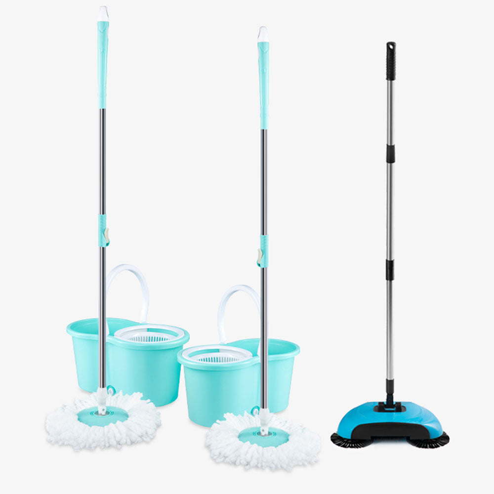 2 Trapeadores Spin Mop + 1 Barredora Magic Sweeper