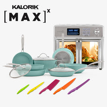 Cargar imagen en vista previa, Max Kalorik + Batería de cocina Jade Chef + Cuchillos multicolor