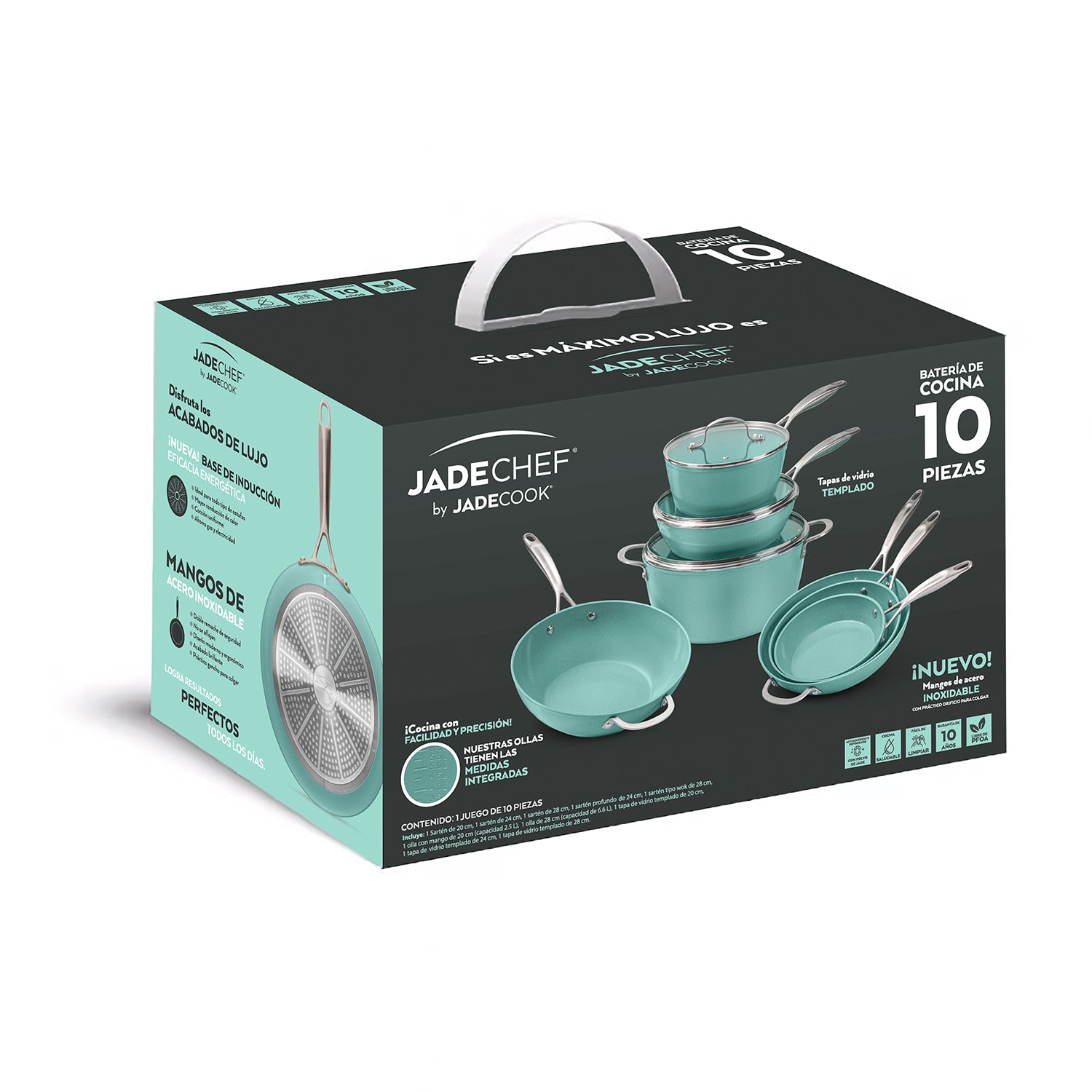 Batería de cocina de lujo Jade Chef Jade Cook 10 pz