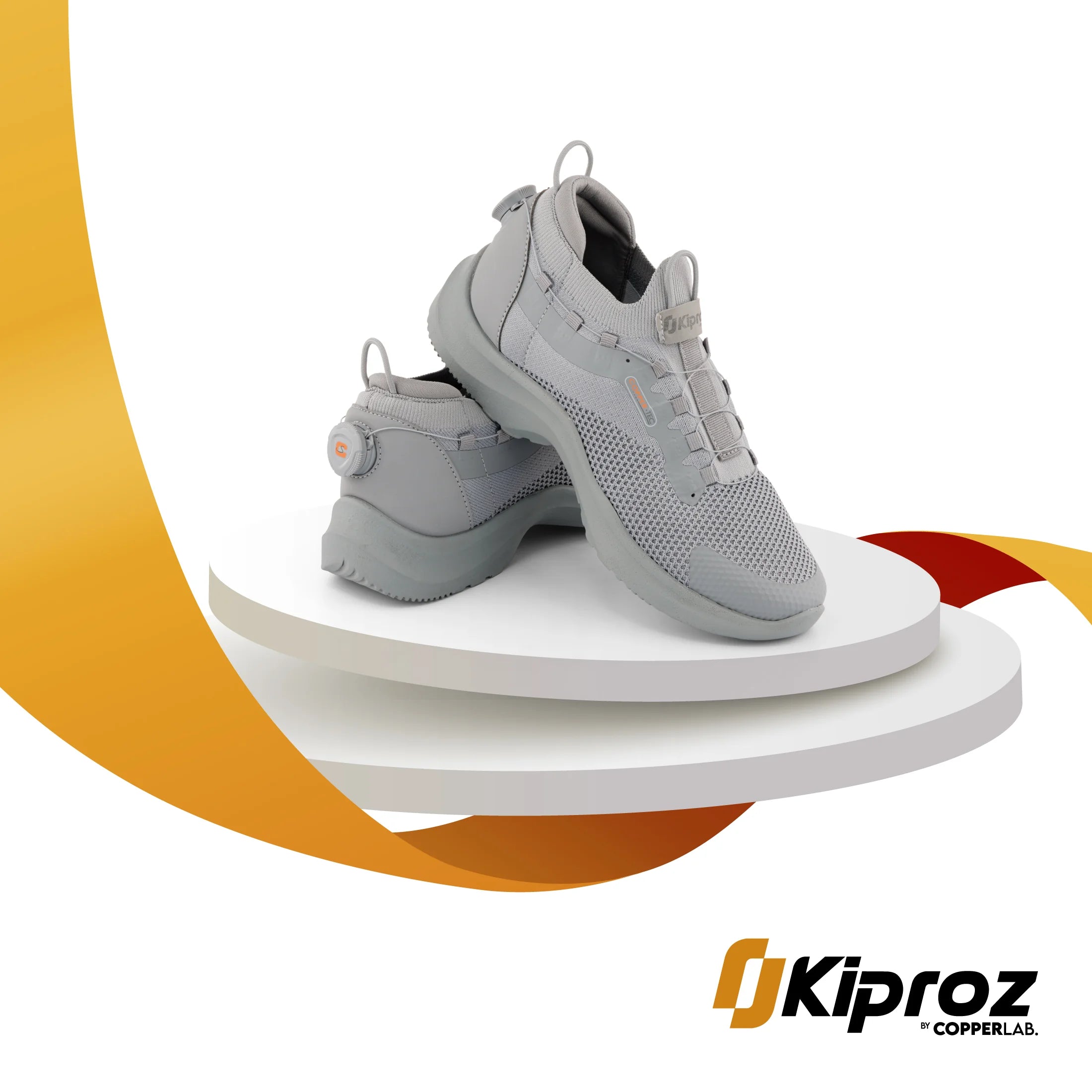 Calzado Antiderrapante KiProz con Tecnología de Cobre Color Gris