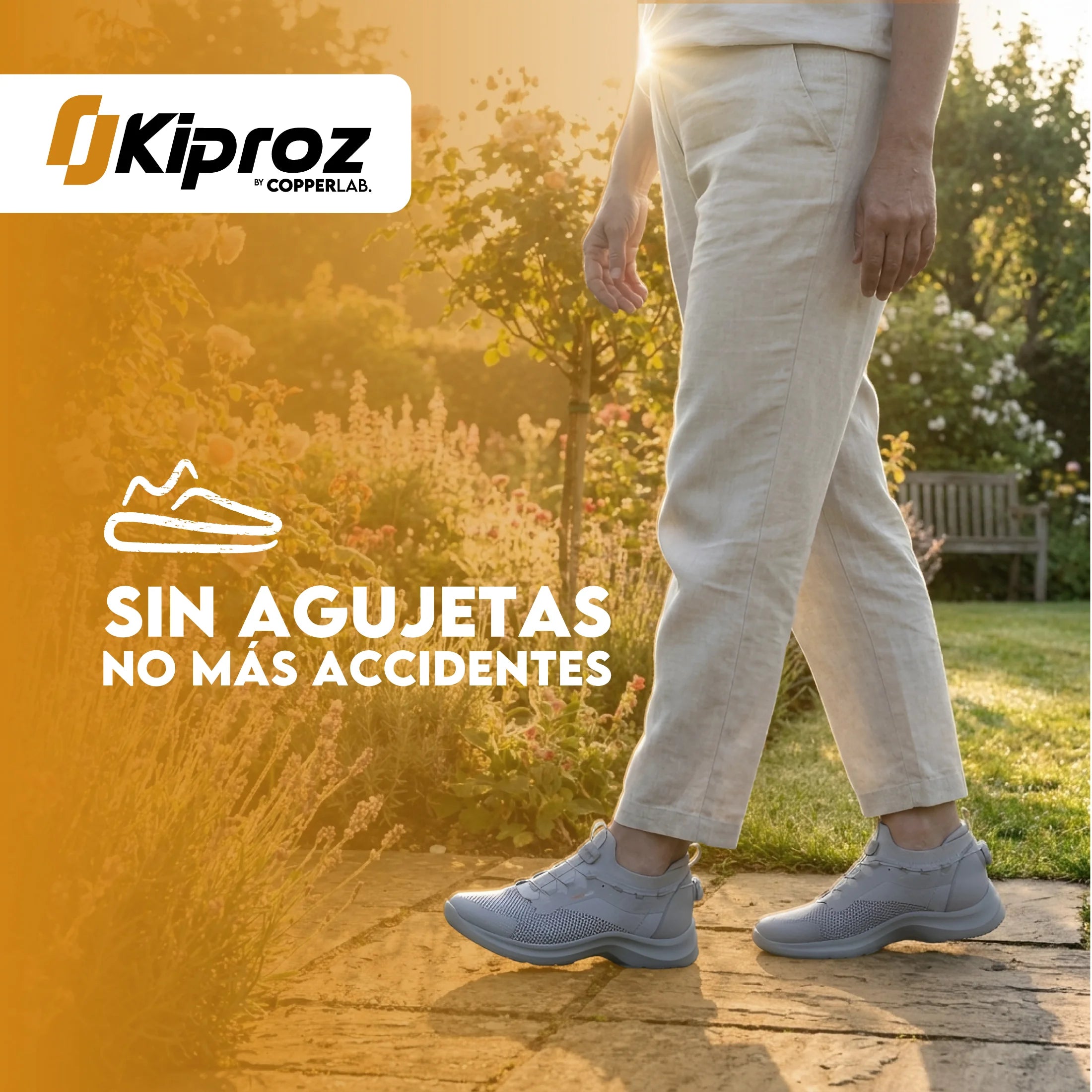 Calzado Antiderrapante KiProz con Tecnología de Cobre Color Gris