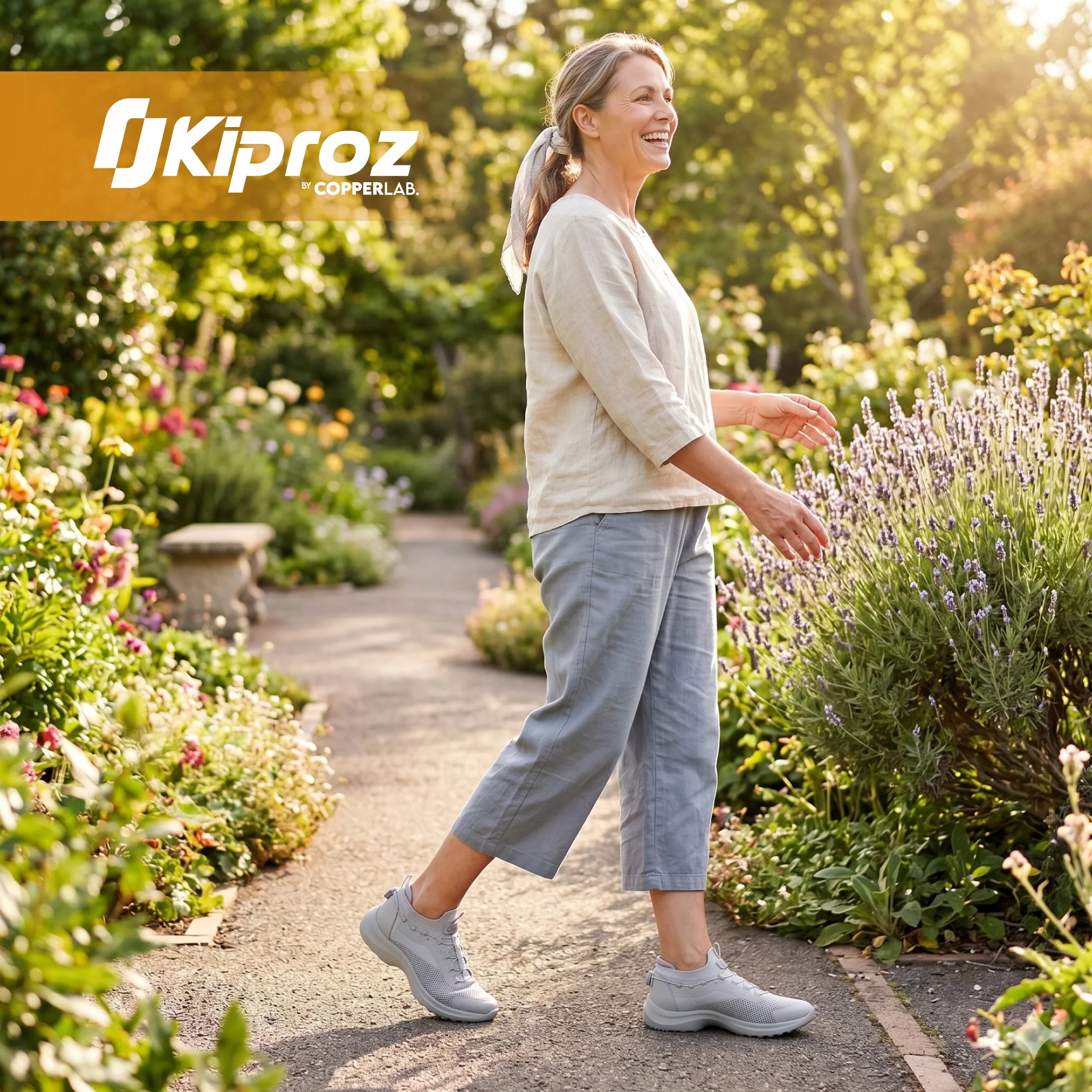 Calzado Antiderrapante KiProz con Tecnología de Cobre Color Gris