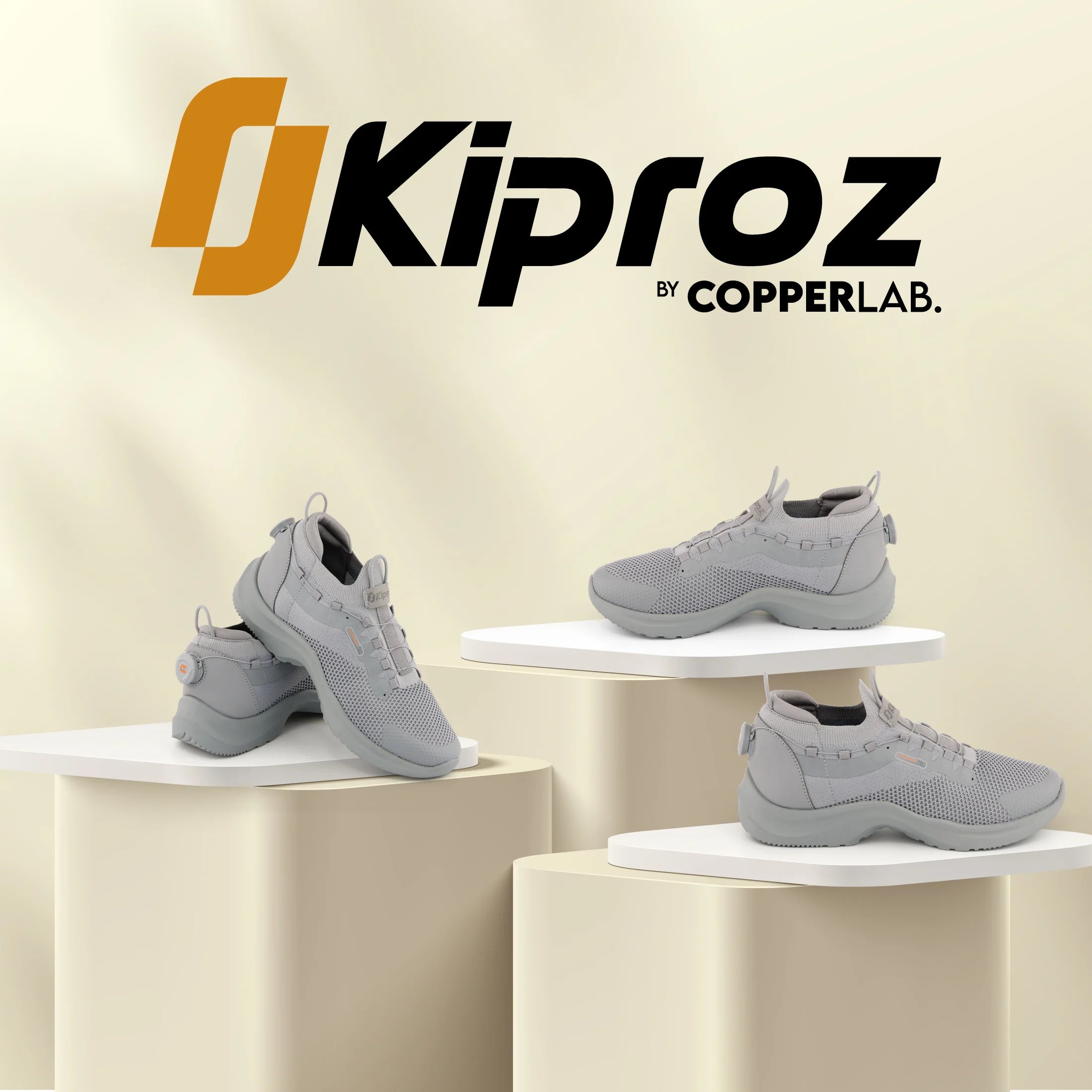 Calzado Antiderrapante KiProz con Tecnología de Cobre Color Gris