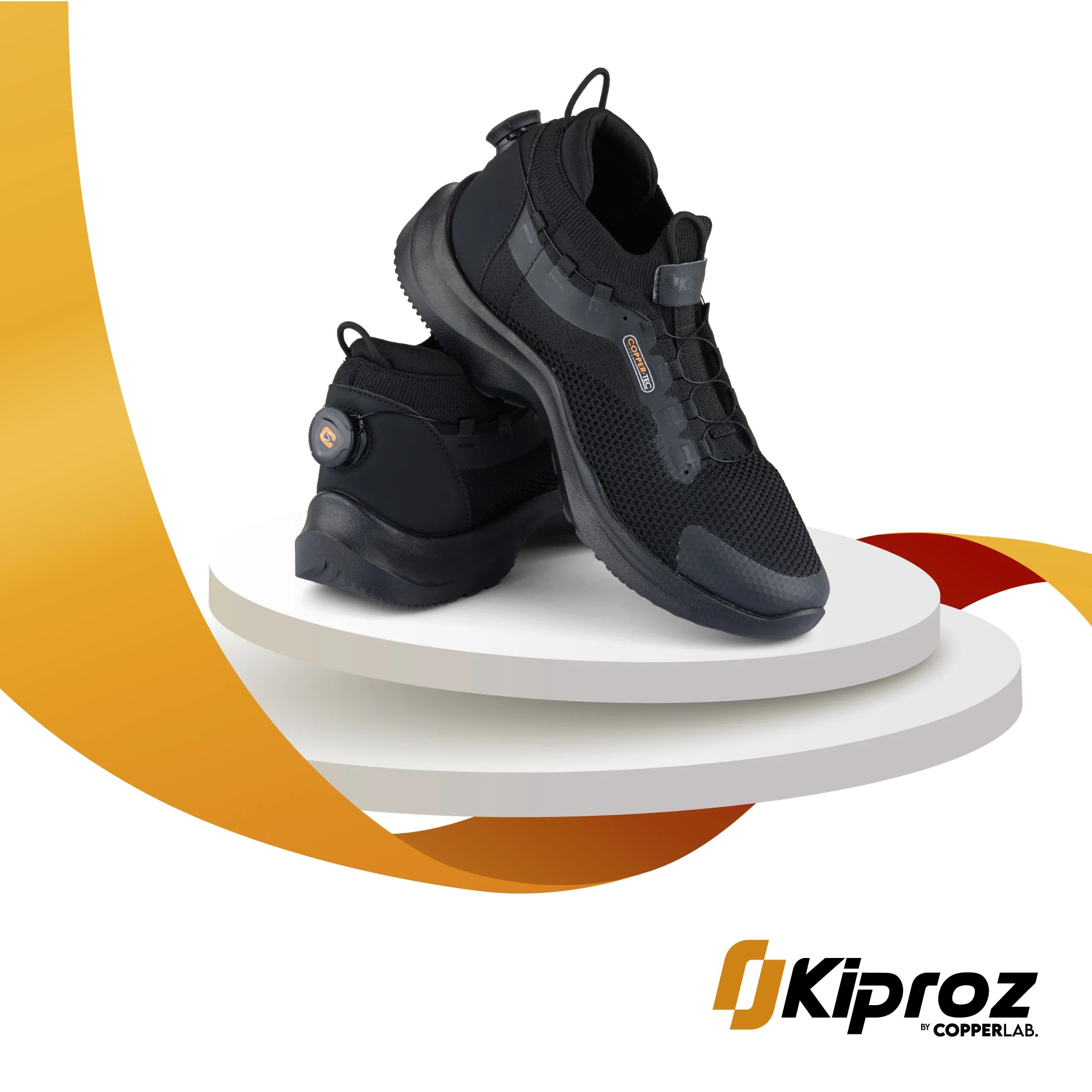 Calzado Antiderrapante KiProz con Tecnología de Cobre Color Negro