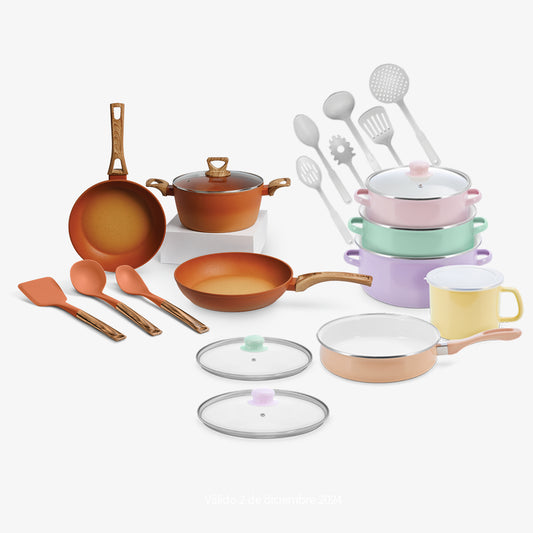 Batería de cocina Sofía Colors + Sofía Terracook 27 pz