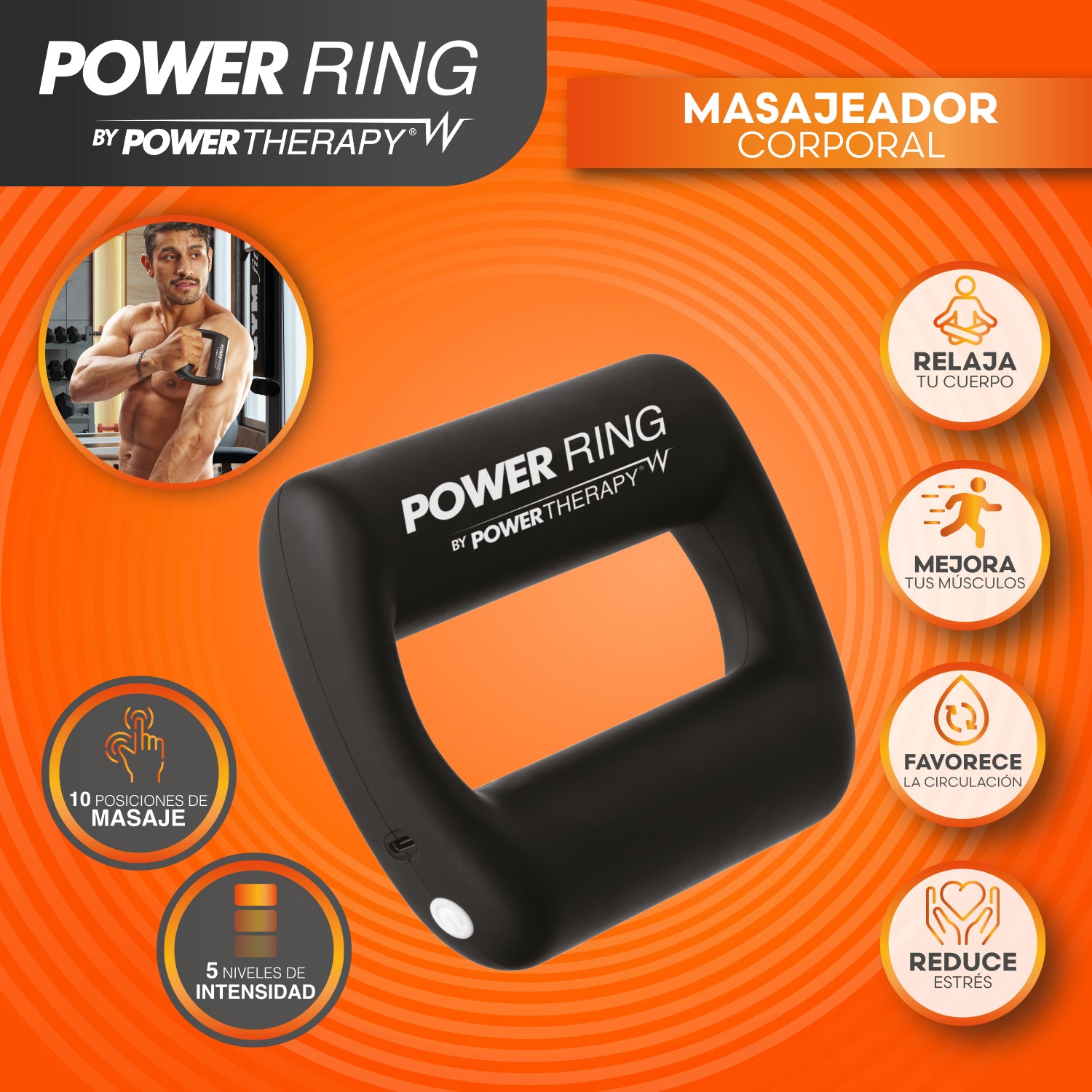Masajeador vibratorio corporal Power Ring
