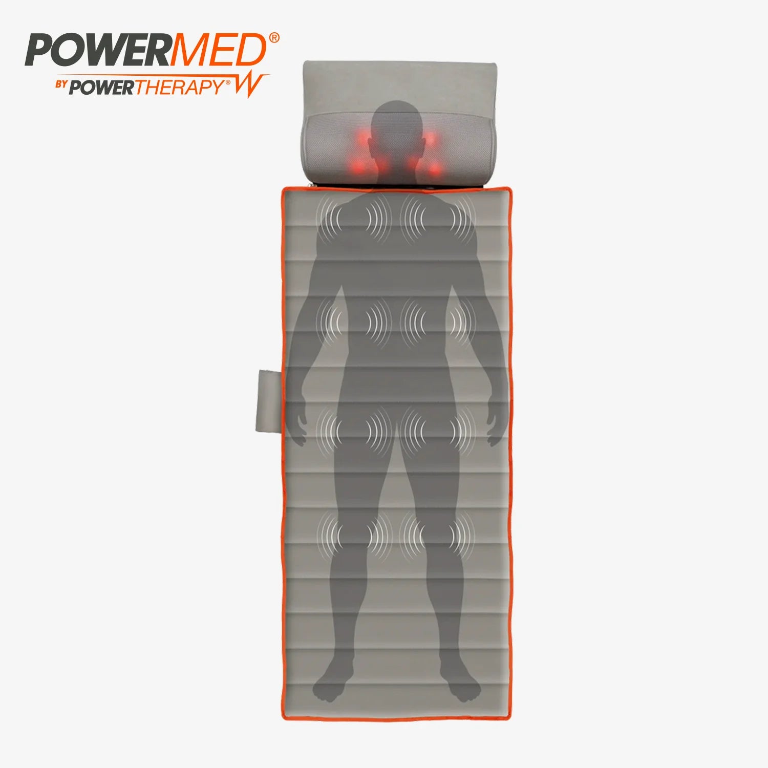 Power Med - Masajeador corporal de colchón - 8 motores de vibración 5 modos de masaje 3 velocidades