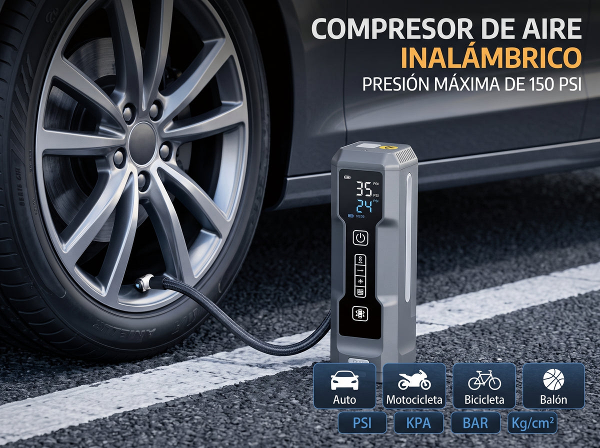 Arrancador de Batería para Auto 4 en 1 Power Up by Tool Master con Inflador y Aspiradora