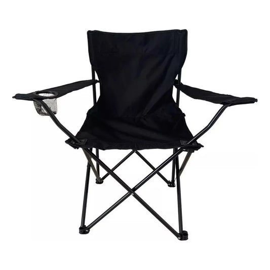 Silla Plegable Camping para Exteriores con Funda (Negro)