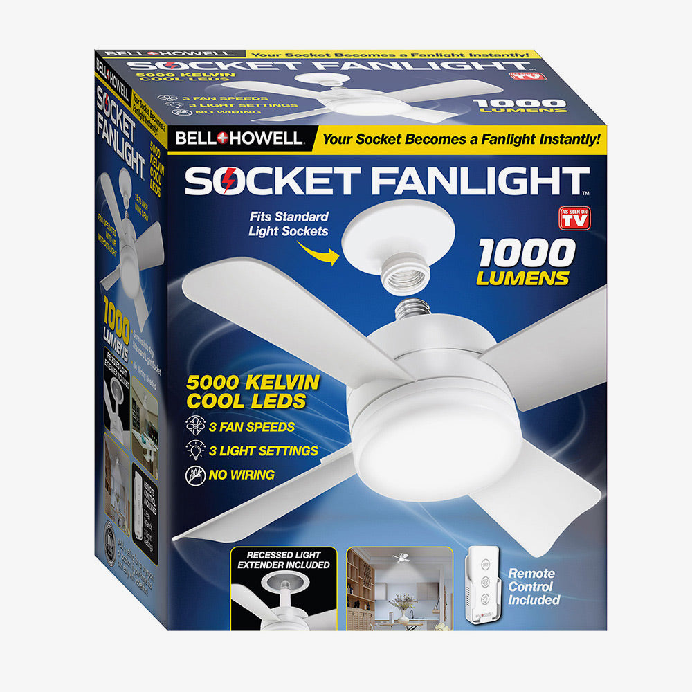 Ventilador Socket Fanlight + Combo Antena Digital