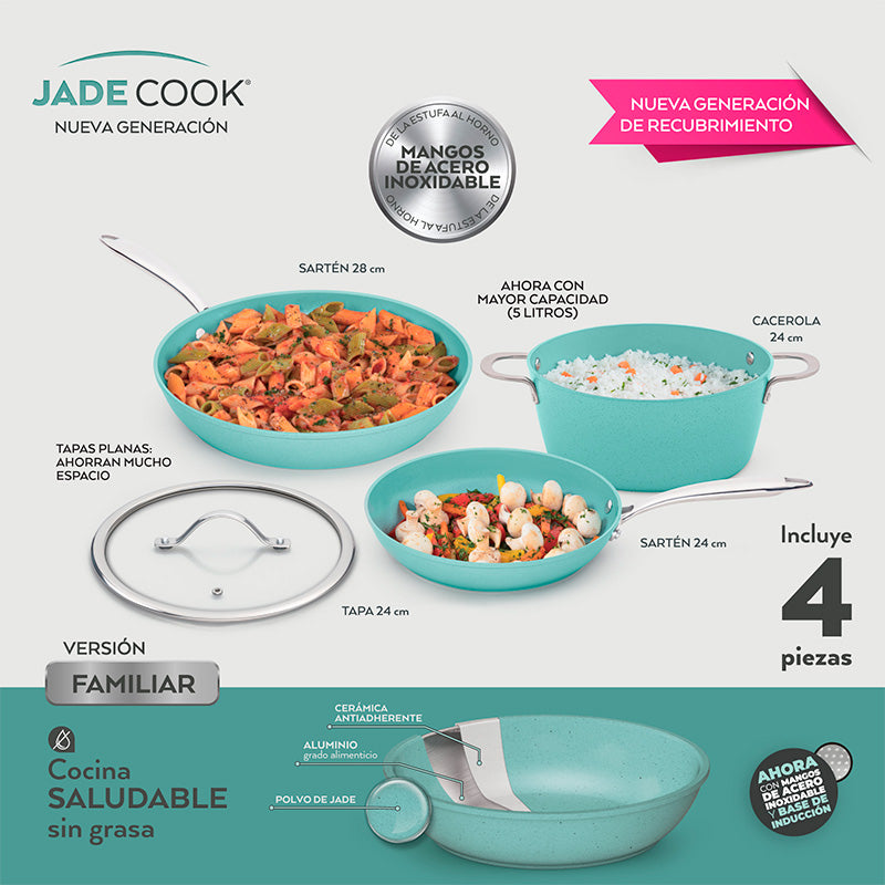 Juego de 4 sartenes Jade Cook Nueva Generación JADE COOK CV Directo  C0359-01
