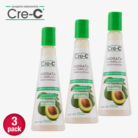 Paquete Triple De Shampoo Hidratante Cre-C 250 Ml
