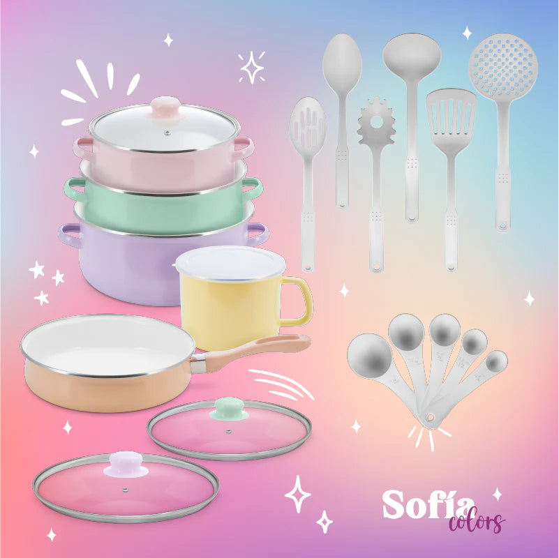 Batería de cocina Sofía Colors 20pz